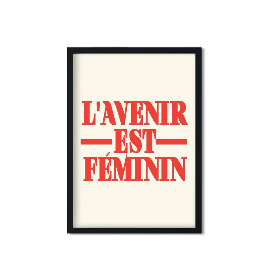 L'avenir Est Feminin Retro Gicl e Art Print