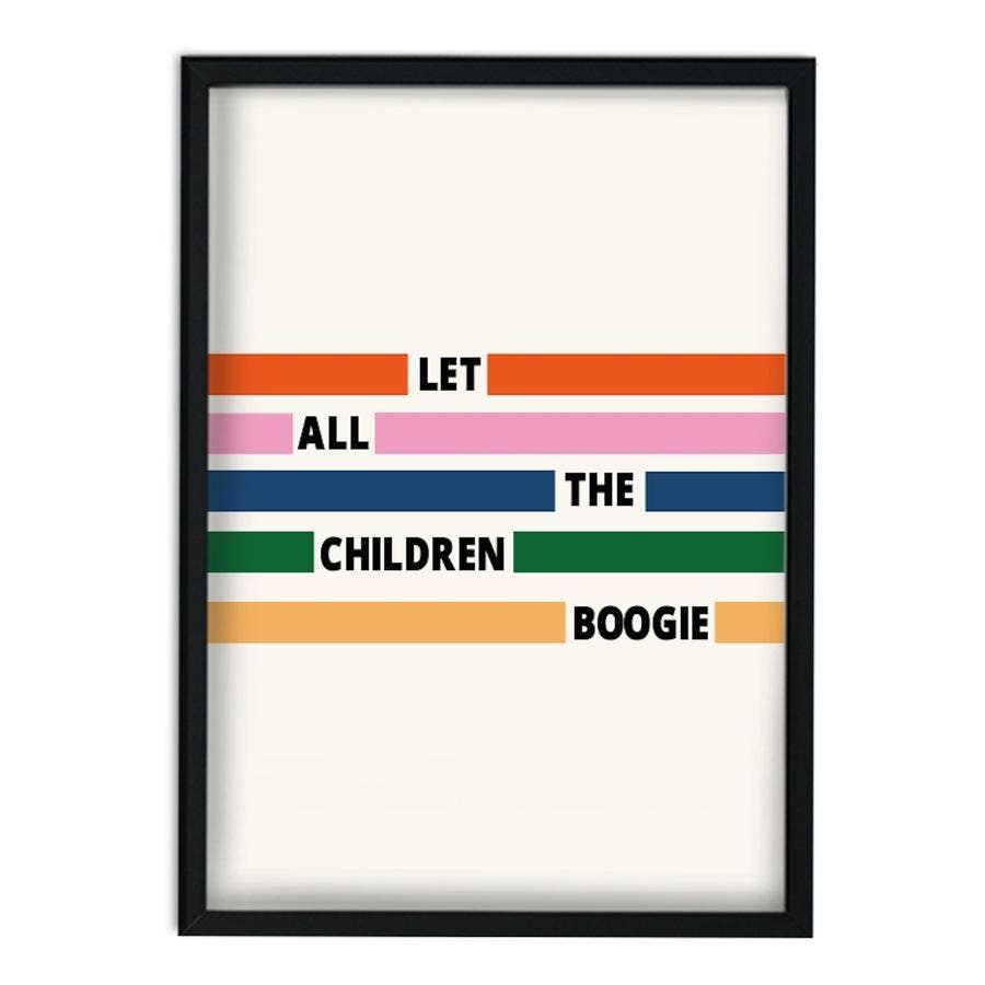 Let All the Children Boogie Retro Bowie Art Print