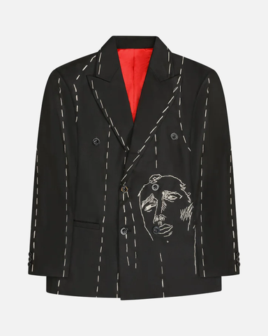 KidSuper 'Hand Embroidered Suit Blazer' – Black