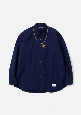 NEIGHBORHOOD 'Cross Embroidery LS Shirt' – Navy/Gold