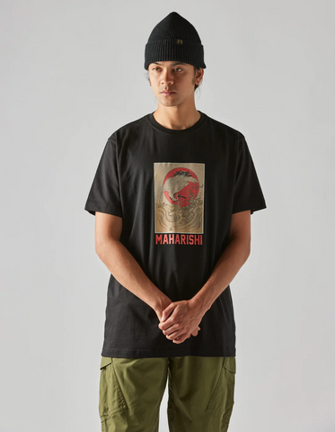 Maharishi '1072 Water Peace Crane T-Shirt' – Black