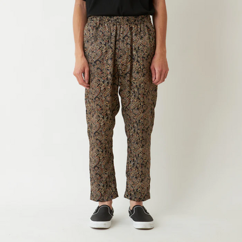 White Mountaineering 'Paisley Satin Tapered Easy Pants' – Black