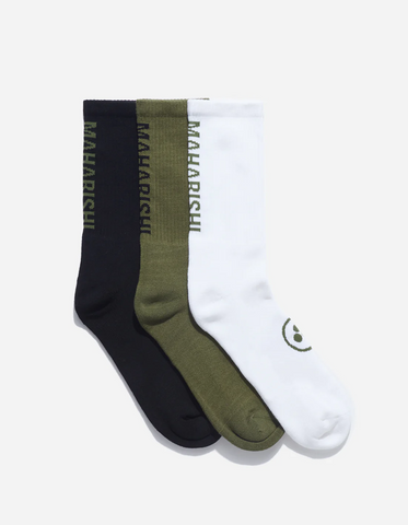 Maharishi '9890 Miltype 3-Pack Peace Socks' – Multi