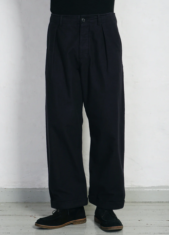 Hansen 'Bobby Super Wide Pleated Trousers' – Navy