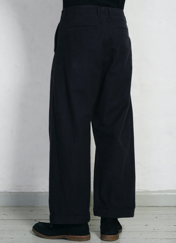 Hansen 'Bobby Super Wide Pleated Trousers' – Navy