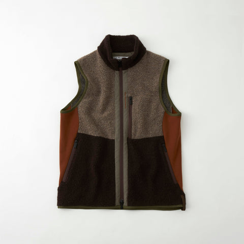 White Mountaineering 'Patchwork Boa Vest' – Beige