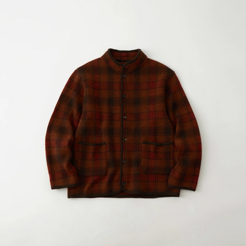 White Mountaineering 'Check Knit Jacket' - Brown