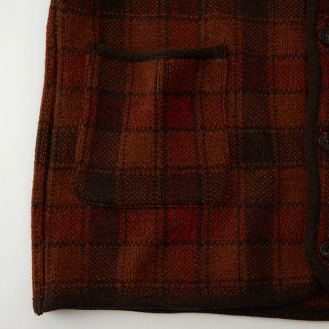 White Mountaineering 'Check Knit Jacket' - Brown