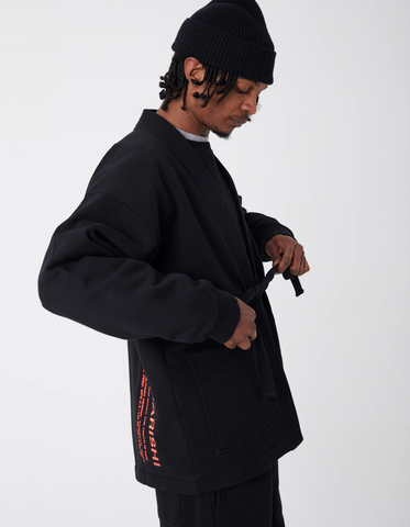MAHARISHI '9757 Militype Embroidered Sweat Kimono' – Black