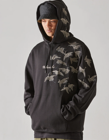 Maharishi '4506 Peace Cranes Hoodie' – Black