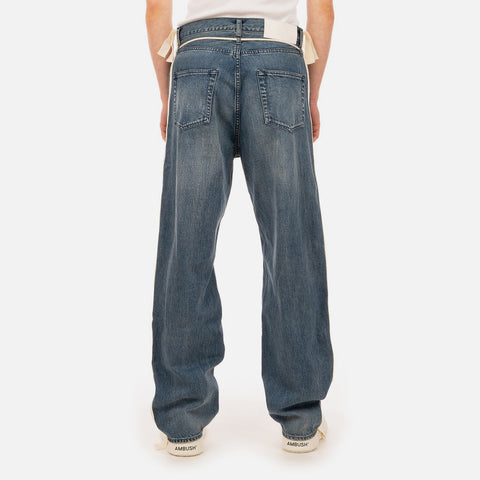 AMBUSH® 'Drawstring Side-Taped Jeans' – Blue