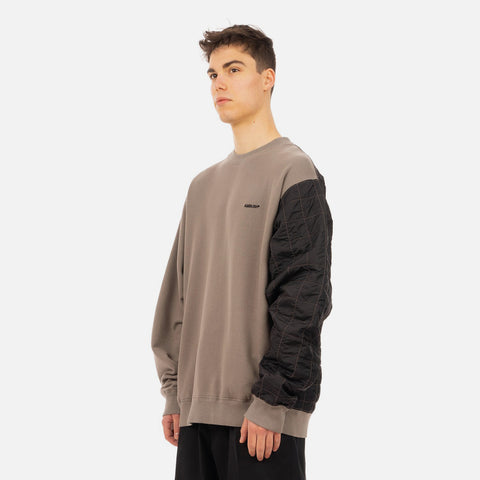 AMBUSH® 'Mix Quilted Fleece Sweatshirt' – Dark Grey