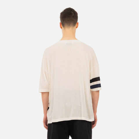 AMBUSH® 'Stripe Mix Knit T-Shirt' – White