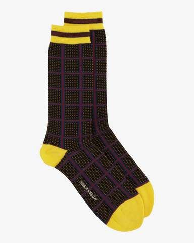 Henrik Vibskov 'Bathroom Tiles Socks' – Purple / Yellow