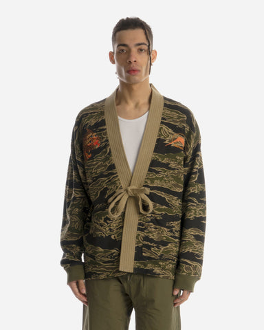 Maharishi '8042 Camo Tigerskins Kimono' – Mint / Gold Tigerstripe