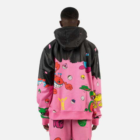 Walter van Beirendonck 'W-Cartoons + Paint Hoodie' – Lilac Chiffon