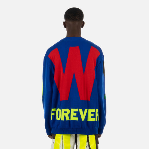 Walter van Beirendonck 'W-Forever Oversized Knit' – Blue