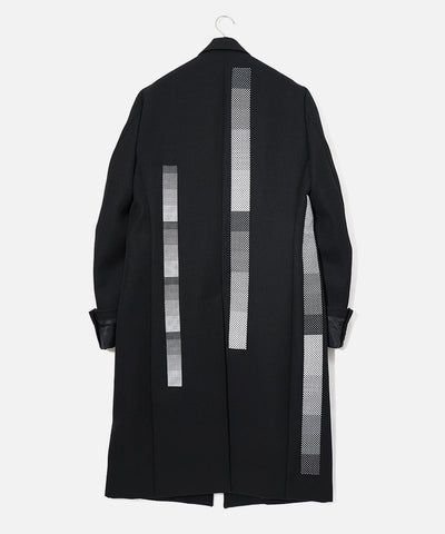 Facetasm 'Barcode Print Chester Coat' – Black