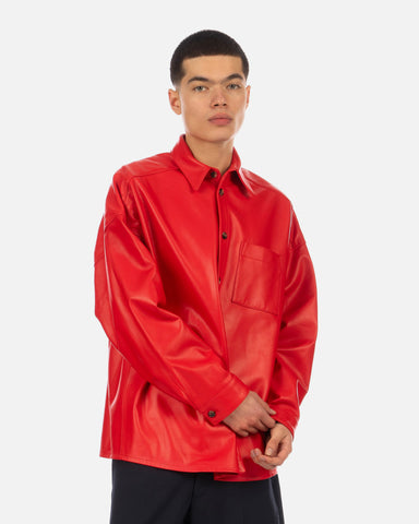 Marni 'Nappa Leather Shirt' – Red