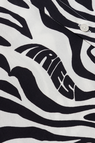 Aries 'Zebra Print Hawaiian Shirt' – White