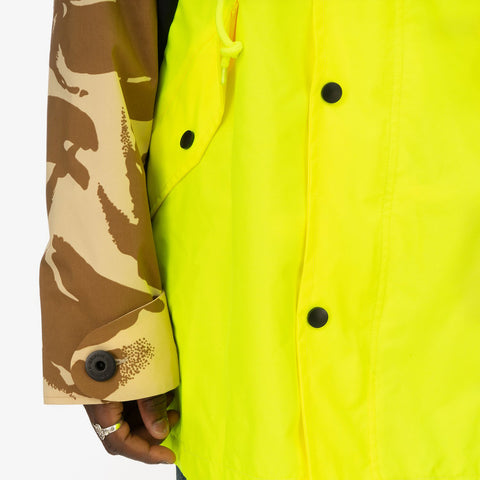 Duran Lantink x Concrete Store – 'Flash Long Jacket / NeonYellow-Black' – Remade from selected stock archive pieces: SJYP, UPWW