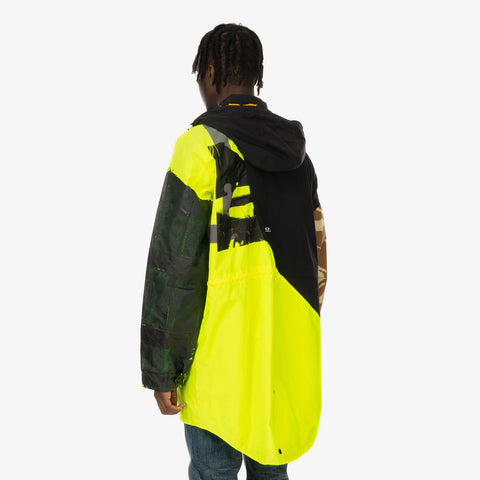 Duran Lantink x Concrete Store – 'Flash Long Jacket / NeonYellow-Black' – Remade from selected stock archive pieces: SJYP, UPWW