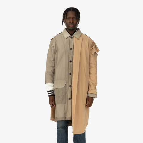 Duran Lantink x Concrete Store – 'Trech Coat / Grey-Beige' – Remade from selected stock archive pieces: SJYP, Thratlehner