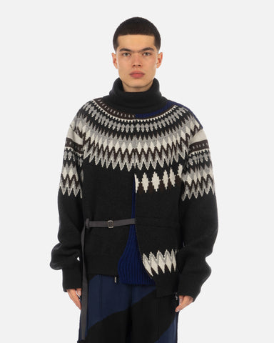 FACETASM 'Deconstructed Nordic Knit' – Charcoal / Navy