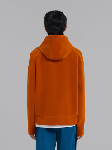 Marni 'Flocked Zipped Hooded Sweatshirt' – Sun Orange