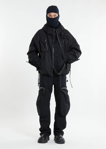 Nilmance 'Technical Deformation Padded Jacket' – Black