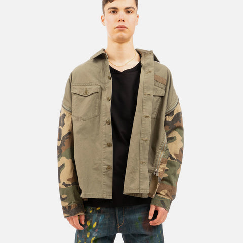 Facetasm 'Zipper Army Shirt' – Khaki