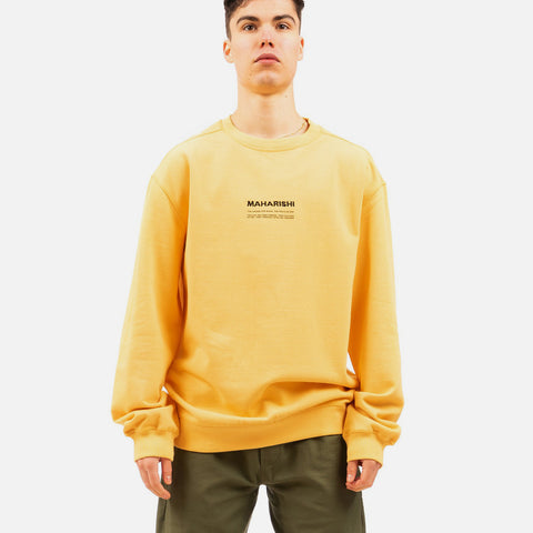 Maharishi 'Militype Organic Crew Sweat' – Yellow