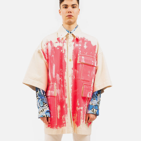 Marni 'Brushstrokes Bull Denim Shirt' – Snow