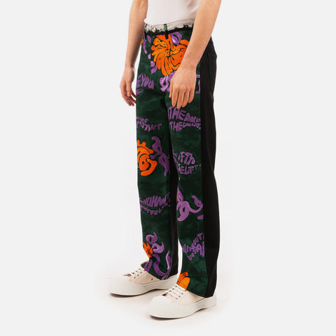 Marni 'Floral Print Trousers' – Floral / Black