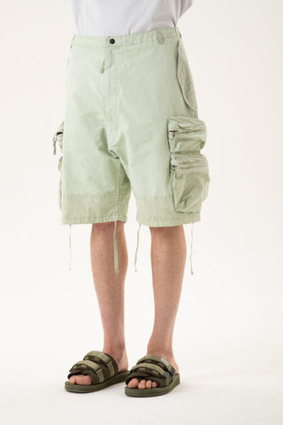 NEMEN 'Puff Multipockets Parachute Short' – Pale Olive