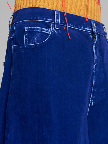 Marni 'Garment Dyed Flock Denim Trousers' – Blue