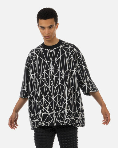 ANREALAGE 'Polygon Frame Print T-Shirt' – Black