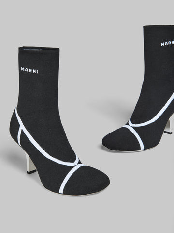 Marni 'Fancy Sock Heels' – Black / White
