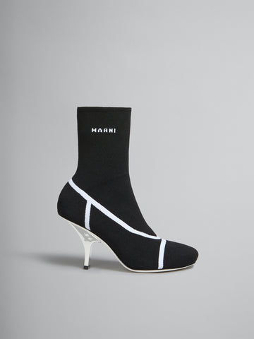 Marni 'Fancy Sock Heels' – Black / White