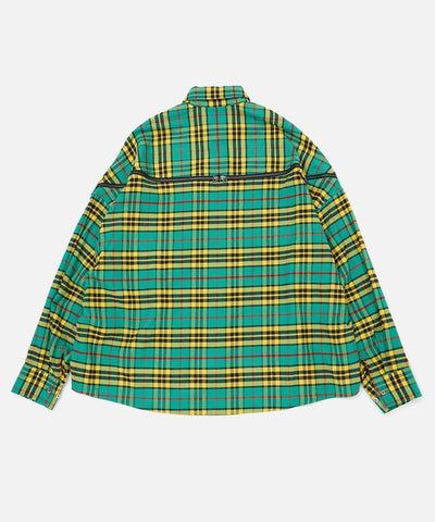 FACETASM 'Check Zipper Shirt' – Green