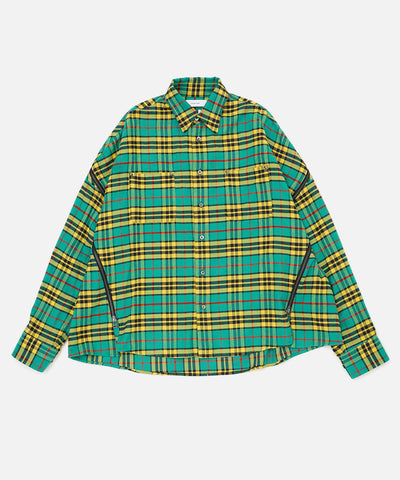 FACETASM 'Check Zipper Shirt' – Green