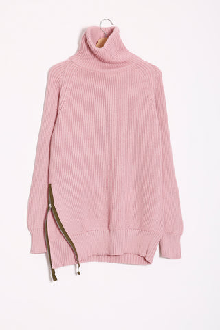 LC23 'Turtleneck Zip Sweater' – Pink