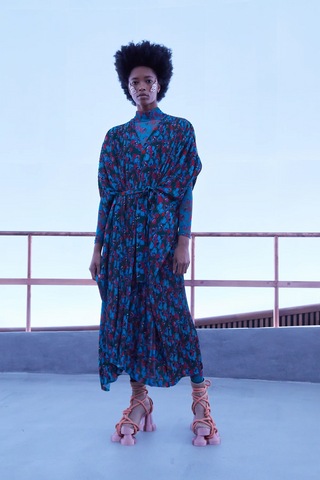 Henrik Vibskov 'Satellite Plissé Kaftan' – Dark Moon Flowers