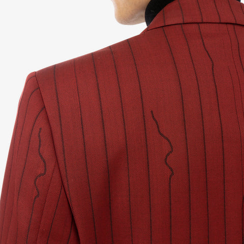 Vivienne Westwood 'Peacock Jacket – Red Broken Pinstripe'