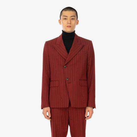 Vivienne Westwood 'Peacock Jacket – Red Broken Pinstripe'