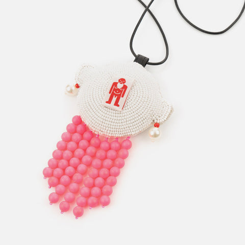 WALTER VAN BEIRENDONCK BEADED FLYING SAUCER NECKLACE