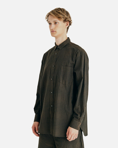 White Mountaineering 'Jacquard Mesh Box Shirt' – Brown