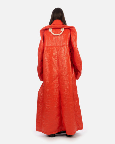 Walter van Beirendonck – 'Superb Bird Of Paradise Maxi Coat' – Orange