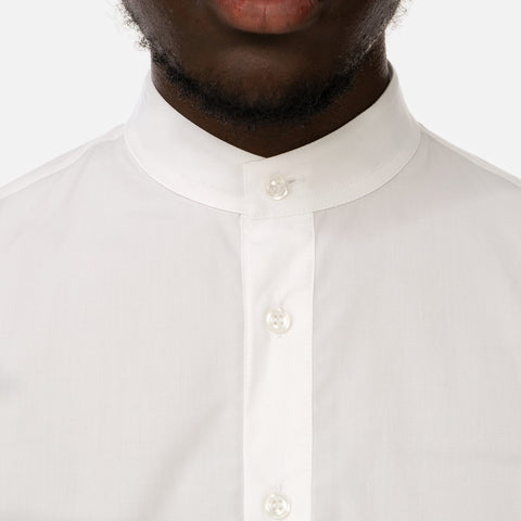 Yoost 'Mandarin Collar Shirt' – White Poplin