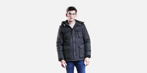 Christopher Raeburn 'Recycled Quilted Field Jacket'<br> 'Year': 2017 – 'Material': 100% recycled polyester from Hong Kong – 'Made in': China – 'Brand': Christopher Raeburn is a British fashion designer, known for reworking surplus fabrics and garments to create menswear, womenswear and accessories